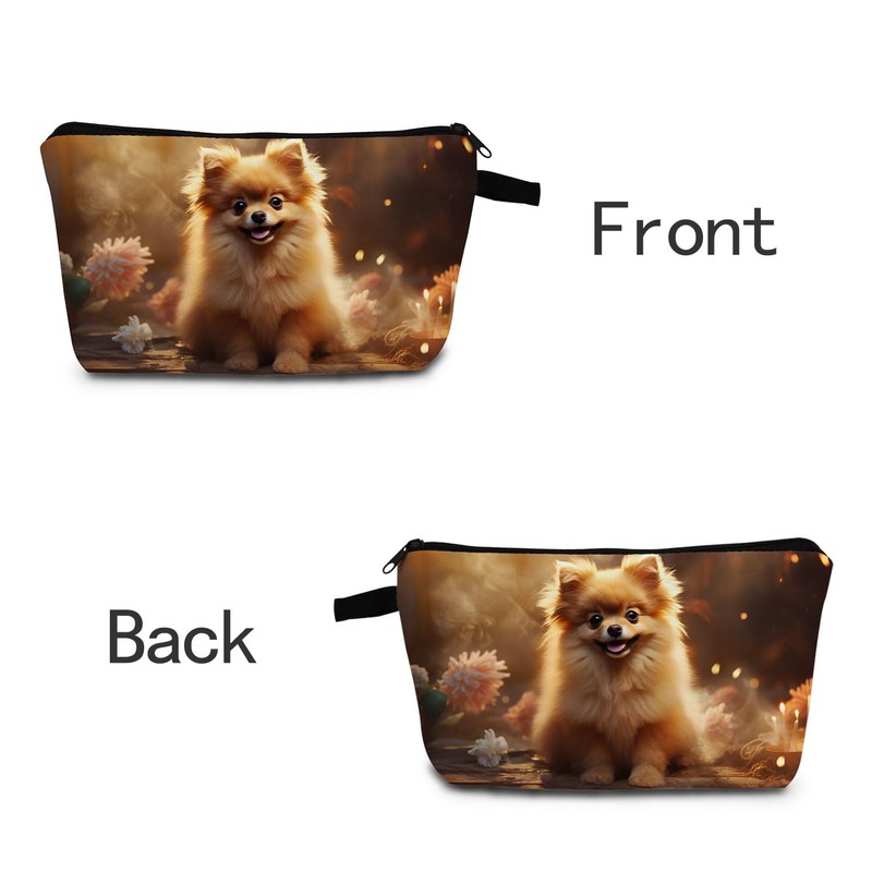 MoCaliduccious Pomeranian Makeup Bag for Women Travel Cosmetic Organizer Bag