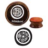 Printtoo Star & Swirls Pattern Craft Textile Round Wooden Rubber