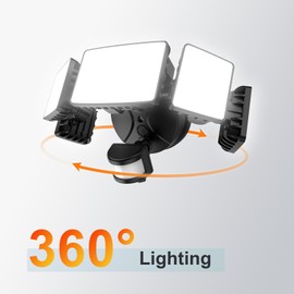 Onforu 5 Heads 55W LED Security Lights Motion Sensor Outdoor, 360° Wide Angle Wide Illumination, 5000LM Flood Light, 6500K, IP65 Waterproof, Hardwired Wall Light for Garage, Yard, Porch, Entryway