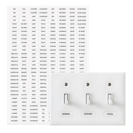Rousrie Light Switch Sticker Set, 356 Pieces, Transparent Fan Labels for Home and Office Organization