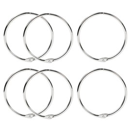 Sourcingmap Loose Leaf Binder Rings 2 Inches Inner Diameter, 6 Pieces Small Binder Rings, Metal Home Office Book Rings Key Rings