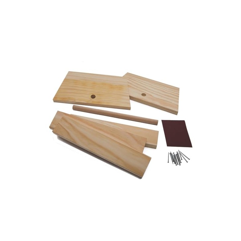 Unfinished Slat Stool, Unassembled