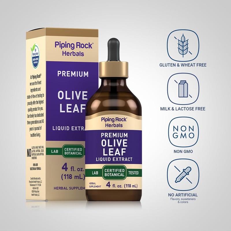 Piping Rock Olive Leaf Extract Liquid Drops | 4 Fl