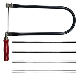 Laubsäge Set, Laubsäge 310mm mit 8 Laubsägeblätter(4 6 8 10) Handsäge Holzgriff Mini Bügelsäge 360 Grad Drehbar Drahtsäge für Präzise Schnitte und Linienbearbeitung