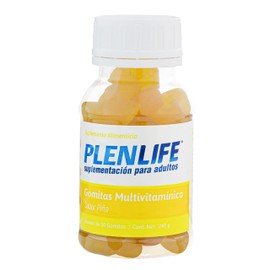 PLENLIFE - Multivitamínico en Gomitas - Suplemento sin Azúcar Sabor Piña - Frasco con 50 Gomitas / 240 Gramos