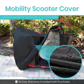 Vive Mobility Scooter Cover for Storage (52" x 36") - Waterproof & Tear Resistant Protector - Use for Mobility Wheelchairs- Protects from Rain, Sun, Dust - Accessory for Weather & Outdoors