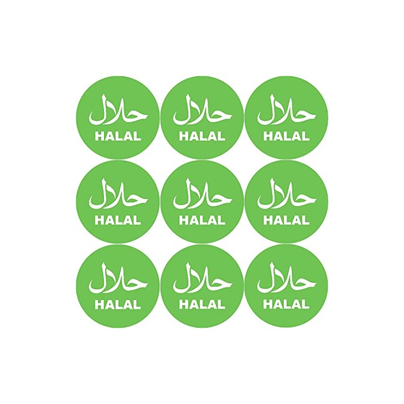 144 Halal Themed 30mm Stickers Glossy Freeze Proof Packaging Labels