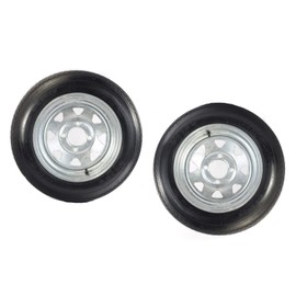 2-Pk Trailer Tire Rim 4.80-12 12 in. Load C 4 Lug Galvanized Spoke Wheel