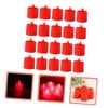 Velas LED Rojas sin Llama, 20 Piezas de Plástico