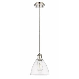 Innovations Lighting 516-1P-PN-GBD-752 Bristol Glass - 1 Light Mini Pendant in Industrial Style-11.25 Inches Tall and 7.5 Inches Wide, Finish Color: Polished Nickel, Glass Color: Clear, Installation: