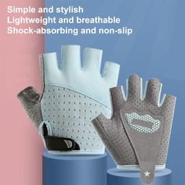 Kids Cycling Gloves for 3-8 Years Half Finger Anti-slip Bike Gloves Stretchy Ice Silk Breathable Fingerless Mittens Children Hand Protection Sports Mittens for Boys Girls Running Riding Climbing