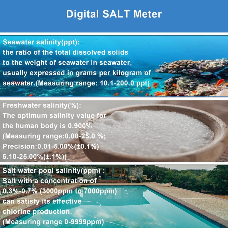Ueomul Digital PH Meter 5 in 1 TDS EC Salt
