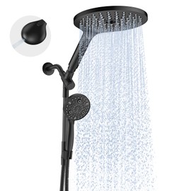 MakeFit Dual Handheld Shower Head Combo, 2-in-1 Rain Shower Heads System 8 Inch Rainfall Shower Head and 10 Modes High Pressure Hand Held Showerhead with Built-in Power Wash