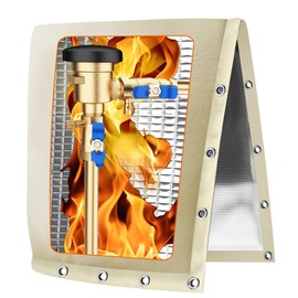 Backflow Preventer Pipe Insulation Cover (5°F), POROLIR 24"X24" Thicker Pressure Vacuum Breaker Cover, Water Well Pump Sprinkler Valve Cover for Winter Freeze Protection, Khaki