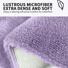 FIFU Bath Mats & Rugs for Bathroom, Bedroom & Kitchen Non Slip, Machine Washable & Absorbent Doormat & Shower Bathmat for Toilet, 17x24 Inches Lavender