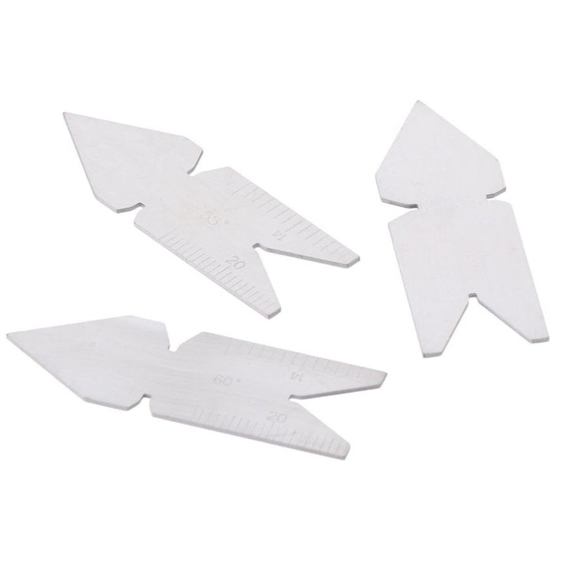 Fudeshe 3pcs/ set Screw Thread Measuring Tool, Thread Cutting Angle