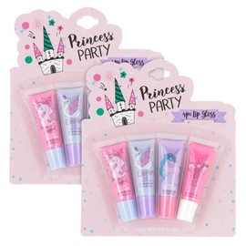 EXPRESSIONS 8pc Lip Gloss Set - Flavored Tubes, Non-Toxic Kid-Friendly, Sweet Scented Holiday Gifts, Children Birthday Party Favor Assortment