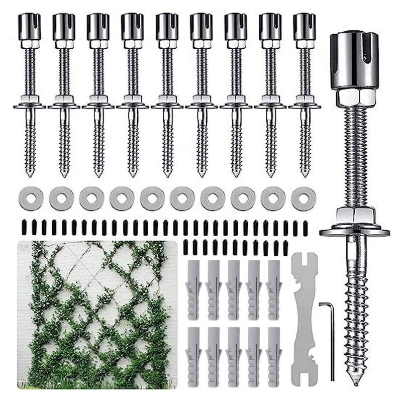 Pssopp Stainless Steel Trellis for Climbing Plants, Trellis Rope System,