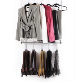 Boottique Boot Organizer: Hanging Boot Rack Doubles Closet Rod Space and Stores Boots- Fits in Most Closets- Hangs, Holds, Shapes, & Protects Every Size and Style of Boots (with 6 Boot Hangers)