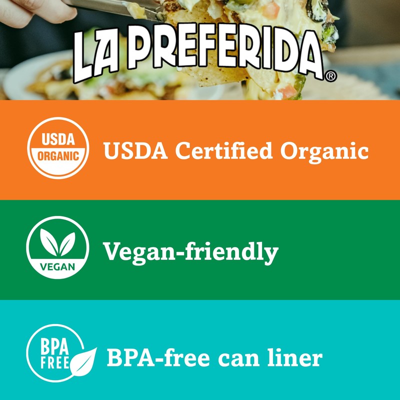 La Preferida Bean Refried Black Organic, 15 oz (Pack of