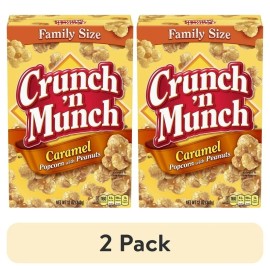 (2-Pack) CRUNCH 'N MUNCH Caramel Popcorn with Peanuts, 12 oz Each