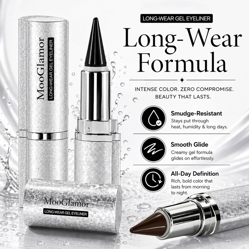 MooGlamor 2 Pcs Black Eyeliner Gel Pen Eyeshadow Stick