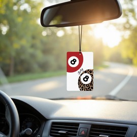 DEQSX Trendy Red Retro Leopard Print Car Air Freshener 3 Pcs for Women, Funky Girly Cheetah Print Hanging Air Fresheners for Cars Closet Drawer Books, Girly Room Freshener for Locker Bathroom Office