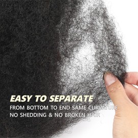 AFRO KINKYS BULK HUMAN HAIR(1B,16 INCH)