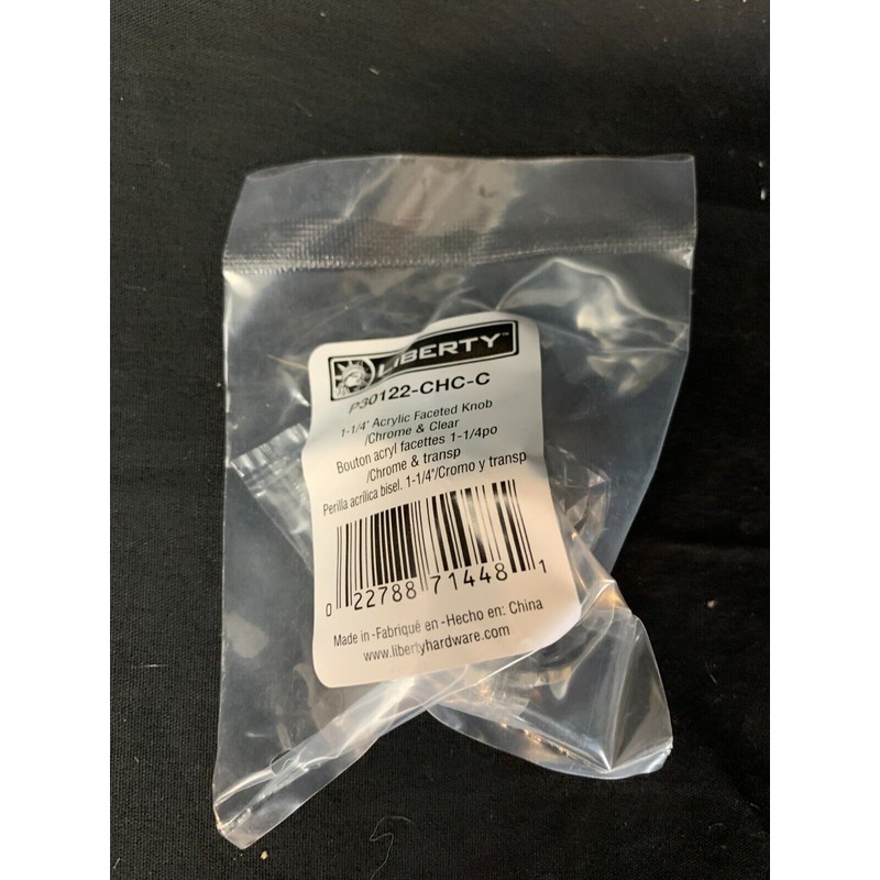 Liberty Hardware P30122-CHC-C Acrylic Faceted Kitchen Cabinet Hardware Knob