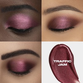Urban Decay 24/7 Glaze-On Liquid Eyeshadow (Traffic Jam - Burgundy Shimmer), Crease-resistant, Glitter Eye Makeup with Built-in Brush, Smooth Application - 0.1 fl oz