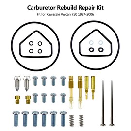 Carburetor Repair Kit Fit for Kawasaki Vulcan 750 VN750A 1987-2006 Models, Complete Carb Repair Tool with Gaskets Replace for 26-1722
