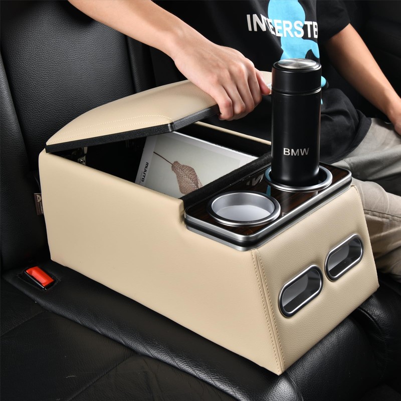 Coverado Car Center Console, Universal Rear Bench Seat Consoles, Truck