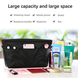 Lckaey purse organizer insert for neverfull gm mm graceful pm insert on the go purse organizer 3055black-M