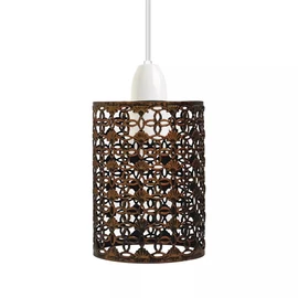 LEDSone Industrial Style Metal Cage Easy Fit Wire cage Lampshade for Indoor Pendant Lights Lights Shade for Dining Room Bedroom Loft Hallway (Brushed Copper 1)