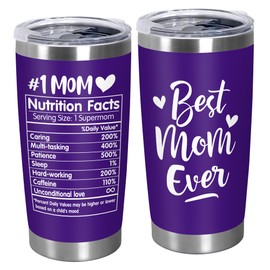 TEEZWONDER Mothers Day Mom Gifts From Daughter Son - Stainless Steel Insulated Coffee Tumbler With Lid 20 Oz - Best Mom Ever Birthday Gifts For Women Mama, Present For Stepmom Mother-In-Law
