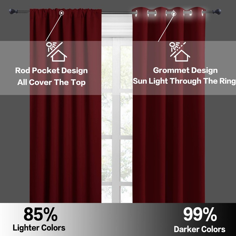 RYB HOME Blackout Curtains for Half Window Kitchen, Thermal Insulated