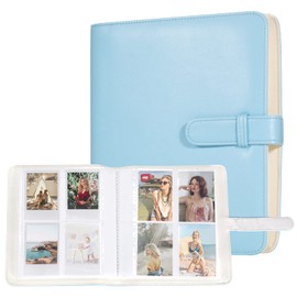 Carehabi Mini Photo Album with 256 Pockets for Mini 11 90 70 50S 26 25 9 8+ 8 7S Instant Camera Photo Paper (Blue)