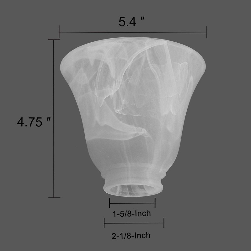 Anmire 3 Pack Alabaster Glass Shade, Bell Shaped Light Fixture