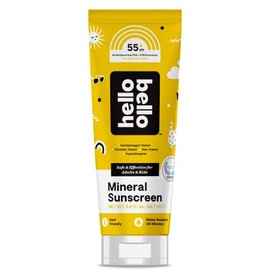 Hello Bello Sunscreen Mineral Lotion with Zinc Oxide - 55 SPF Broad Spectrum UVA/UVB Protection - Water Resistant, Hypoallergenic, Dermatologist & Clinically Tested - 3 Fl Oz (Pack of 1)