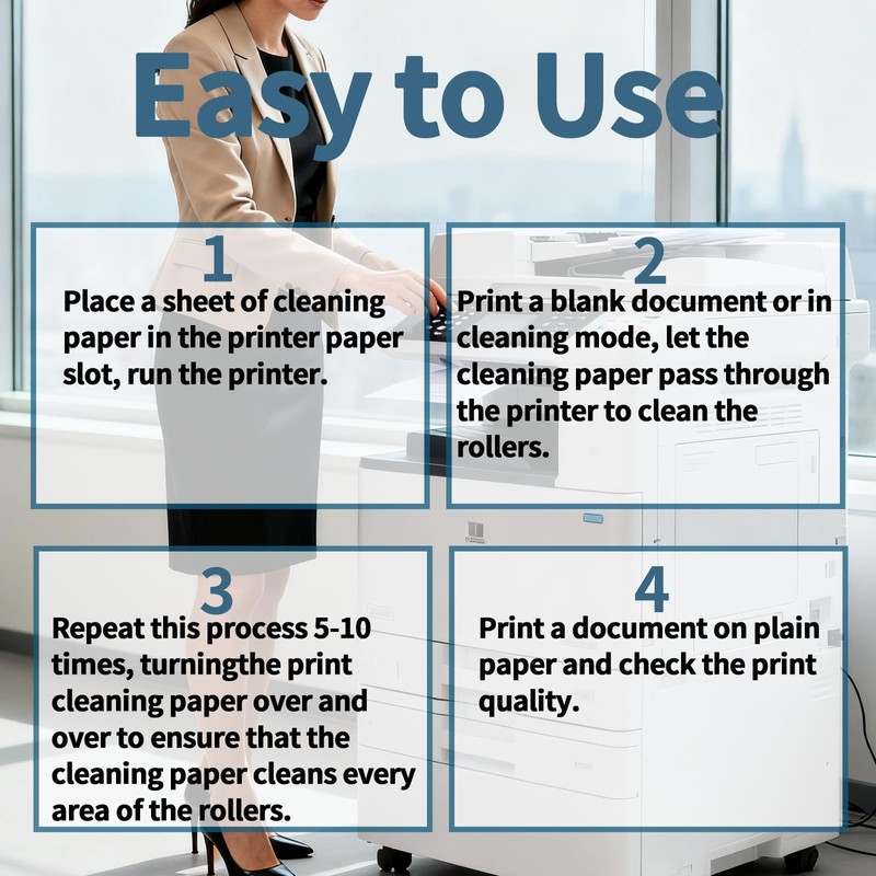 Printer Cleaning Sheets 20-Pack-【Removes Ink, Dust, Dirt & Debris】8.5 x