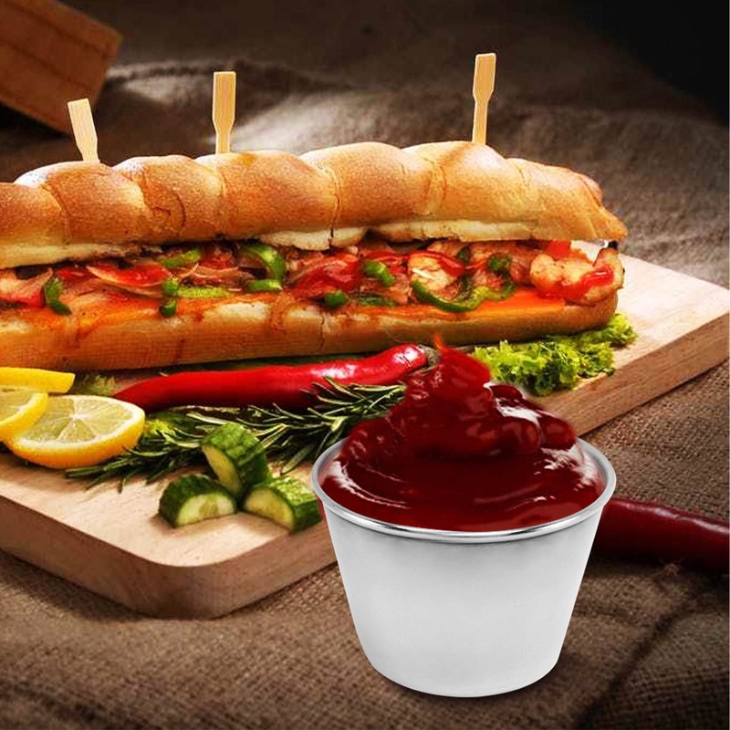 RUANI Pack of 12 - Premium Brushed Stainless Steel Condiment