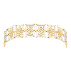 Aheli Traditional Gold Plated White Kundan Pearl Studded Matha Patti Hair Accessories for Women & Girls