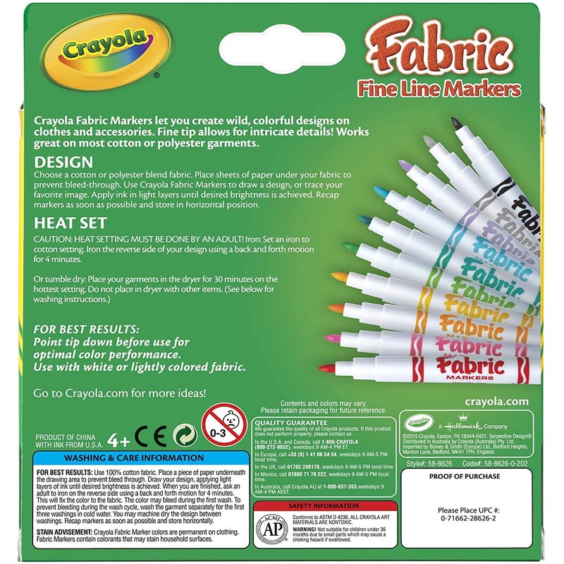 Crayola 10-Pack Fabric Markers