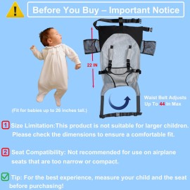 Muekeesam Baby Airplane Bed Baby Travel Essentials for Flying Toddler Airplane Seat E
