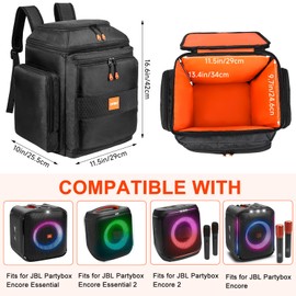 Carrying Case Travel Backpack Fits for JBL Partybox Encore Essential 2