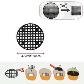 SquEqu 200 Pack Plant Pots Hole Mesh Pad Plastic Flower Pots Drainage Hole Cover Screen Filter for Flower Planters Boxes Ceramic Succulent Planter Terracotta Clay Pot Bonsai Outlet Training Pot
