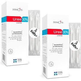 TIS Urea Cream 30% - Eczema, Keratose, Psoriasis, Skin Breakouts, Dry, Cracked Skin - Improves the Appearance of Wounds and Scars | Lactic Acid (AHA), Wheat Germ Oil + Cotton Buds - Pack of 2