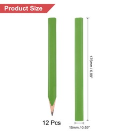 QUARKZMAN Pack of 12 Carpenter's Pencils, Construction Site Craftsman Pencil, Carpenter's Construction Pencil, Carpenter's Pencils for Craftsmen, Carpenters, Construction Site, Workshop, Green