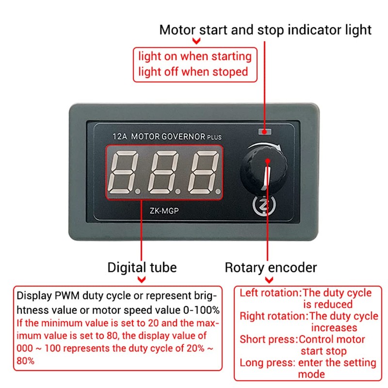 VOKTTA PWM DC Motor Speed Controller 5V 9V 12V 18V