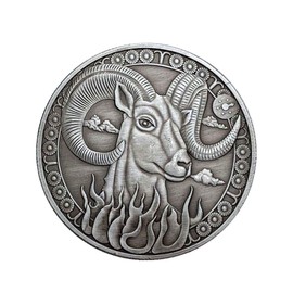 PRETYZOOM Constellation Coin Aries Coin Gift Vintage Style Horoscope Coin Birthday Sign Lucky Keepsake Coin Stereoscopic Metal Coin Craft (Aries)